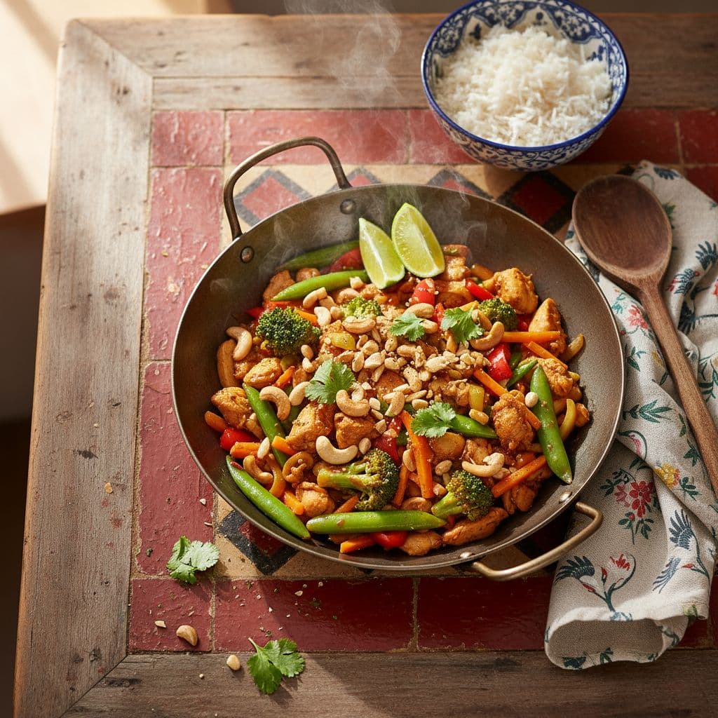 Ginger-Garlic Turmeric Chicken Stir-Fry – Quick Curry over Rice