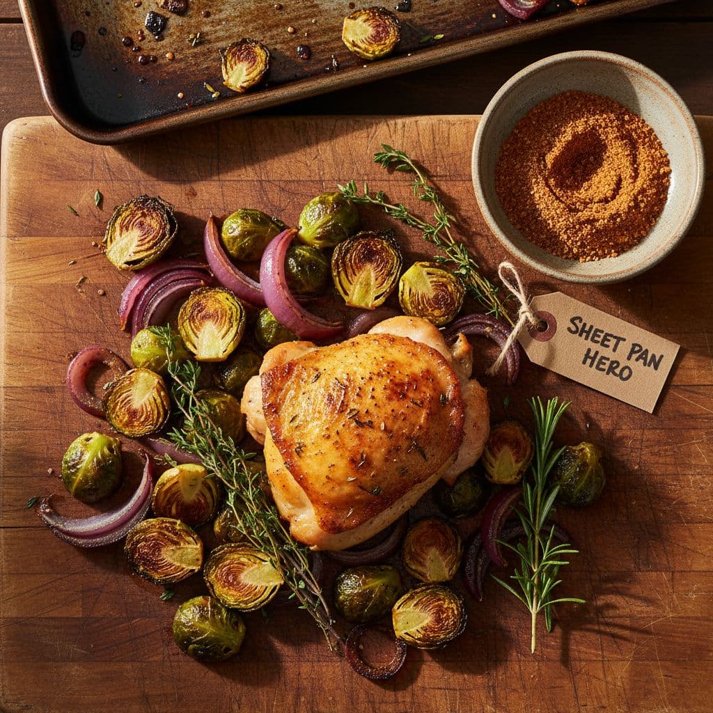 Sheet Pan Roast Chicken & Veg – Lemon-Herb One-Pan Dinner